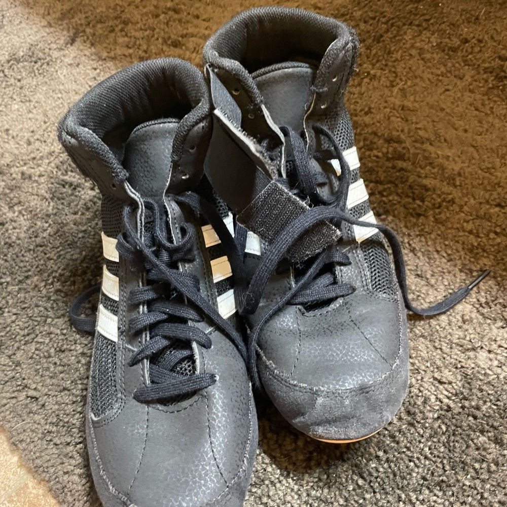 Adidas Black and White wrestling shoes